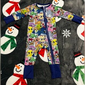 Bamboo 6 to 12 Mnths Pajamas Creatures Of The Sea 2 Way Zipper Fold Over Unisex